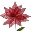 Red Burlap Sequin Flower Christmas Flowers|