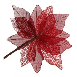 Red Burlap Sequin Flower Christmas Flowers|