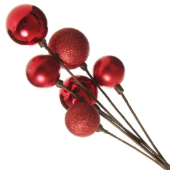 Red Christmas Bauble Cluster Pick Christmas Tree Picks|