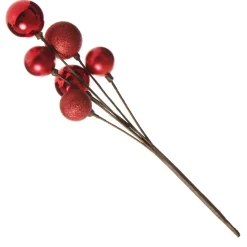 Red Christmas Bauble Cluster Pick Christmas Tree Picks|