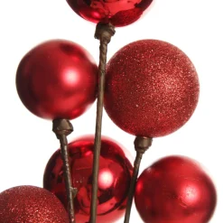 Red Christmas Bauble Cluster Pick Christmas Tree Picks|
