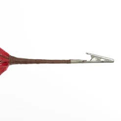 Red Christmas Holly Leaf Clip with Twine Trim Christmas Flowers|