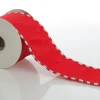 Red Christmas Ribbon Garland with Piped Striped Edge Tree Garlands|