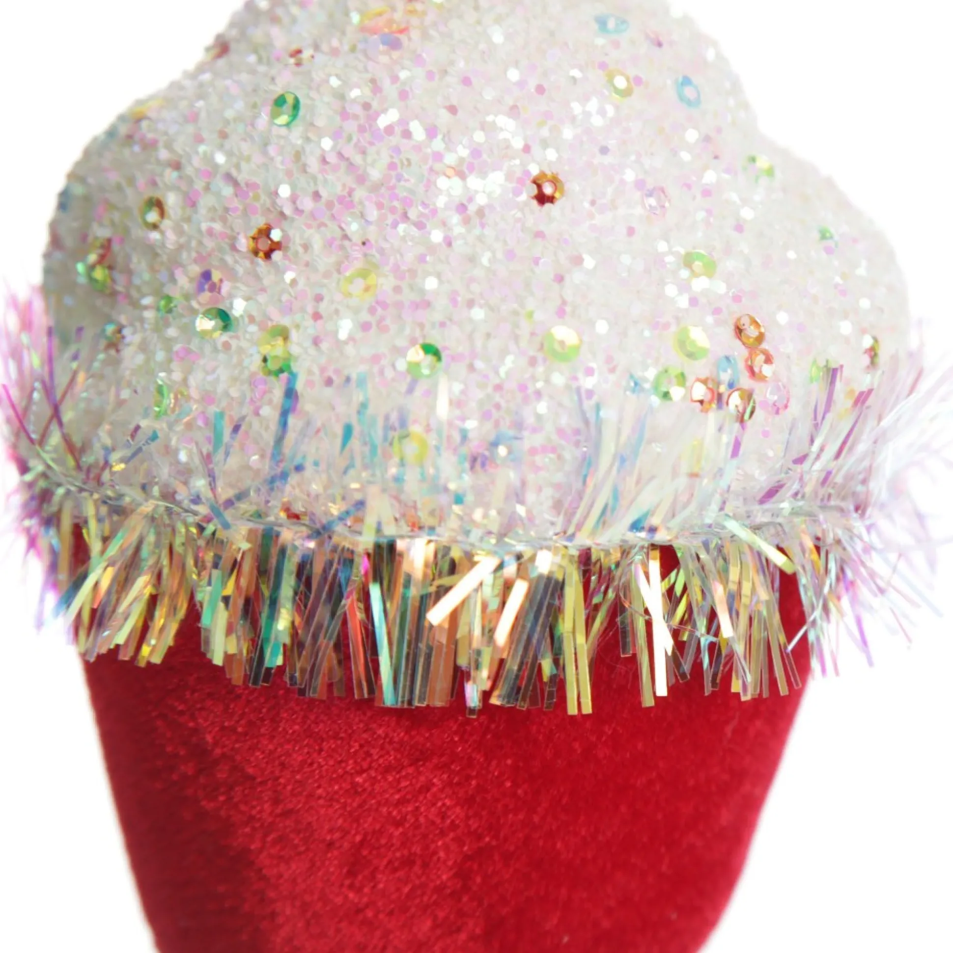 Red Cupcake with Frosting and Sprinkles Christmas Tree Decoration Christmas Tree Decorations|