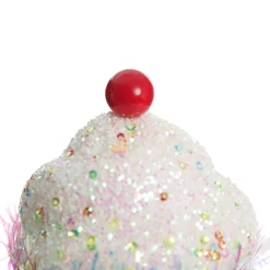 Red Cupcake with Frosting and Sprinkles Christmas Tree Decoration Christmas Tree Decorations|