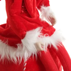 Red Elf on Bauble Christmas Ornament Christmas Elves And Fairies|