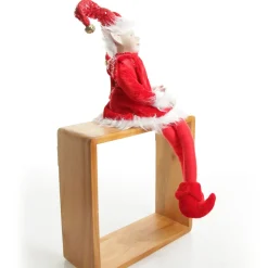 Red Elf Sitting Christmas Ornament Christmas Elves And Fairies|