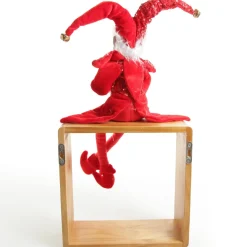 Red Elf Sitting Christmas Ornament Christmas Elves And Fairies|