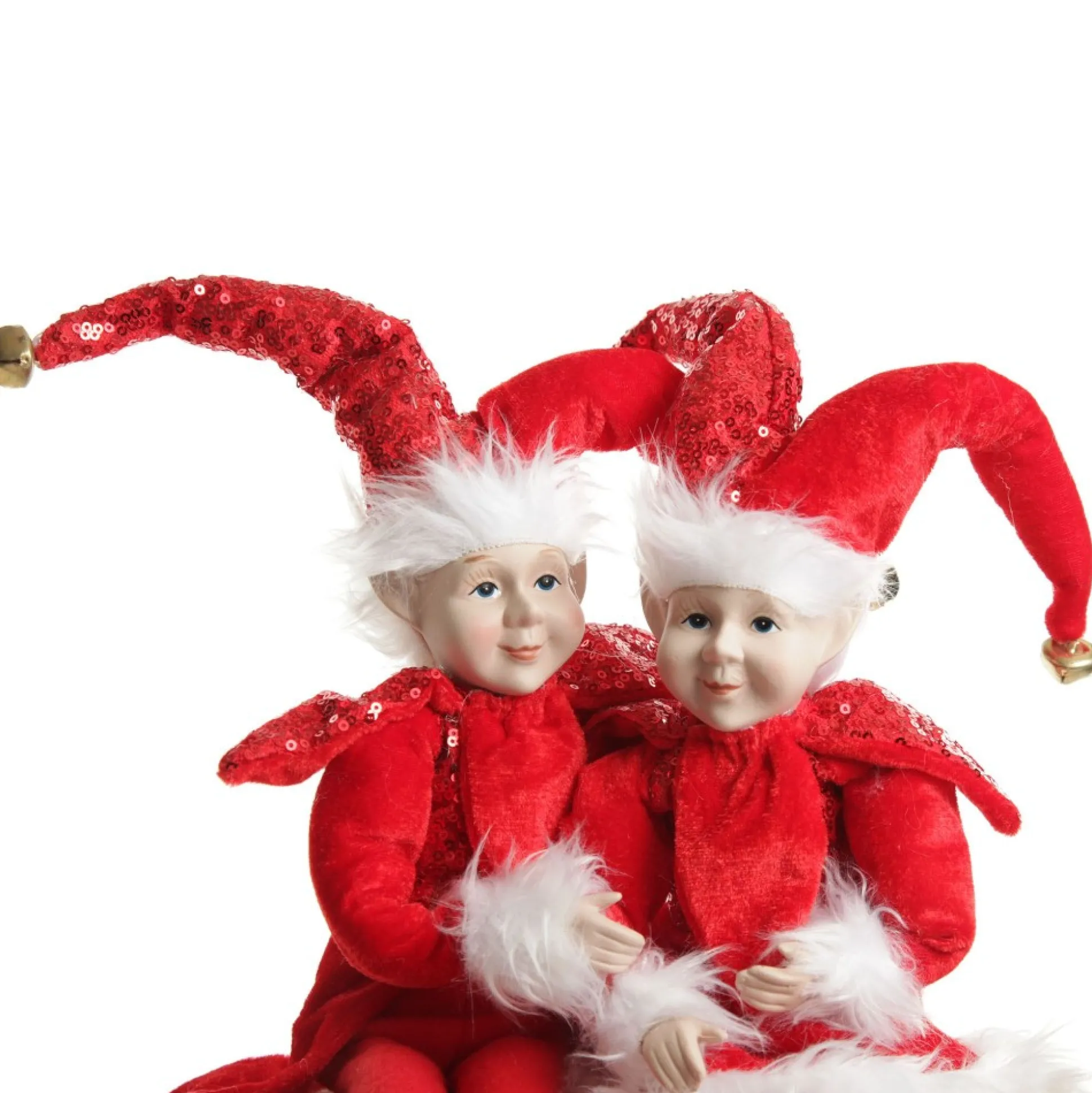 Red Elf Sitting Christmas Ornament Christmas Elves And Fairies|