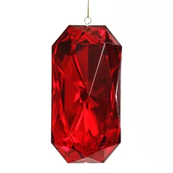 Red Emerald Cut Gem Christmas Hanging Decoration Christmas Tree Decorations|