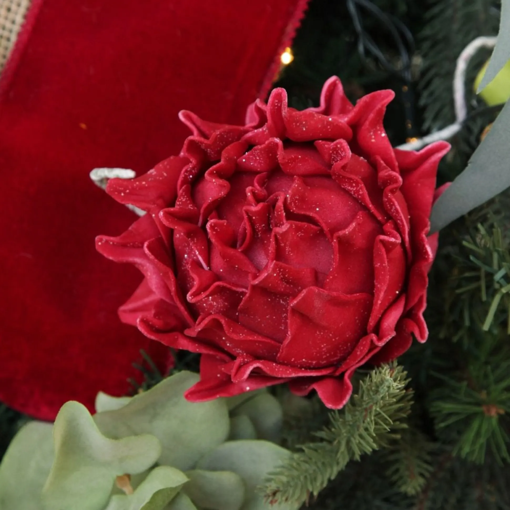 Red Ginger Lily Flower Stem Christmas Flowers|