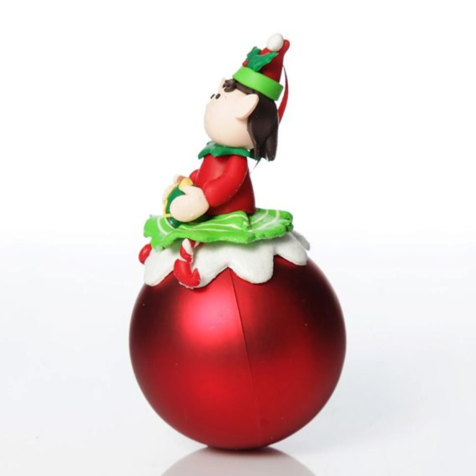 Red Girl Elf Christmas Character Bauble Personalised Baubles|