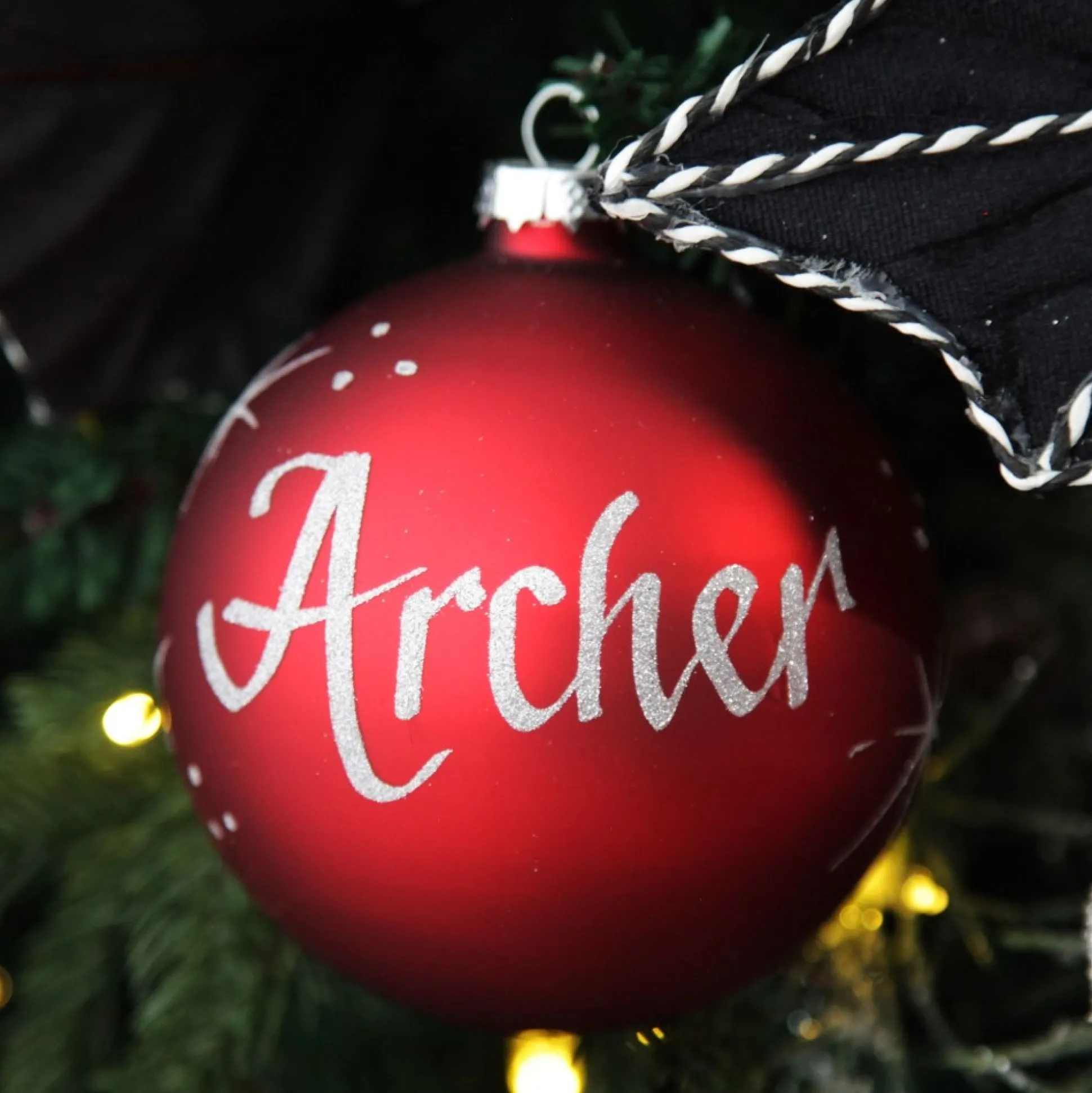 Red Glass Personalised Christmas Bauble Personalised Baubles|