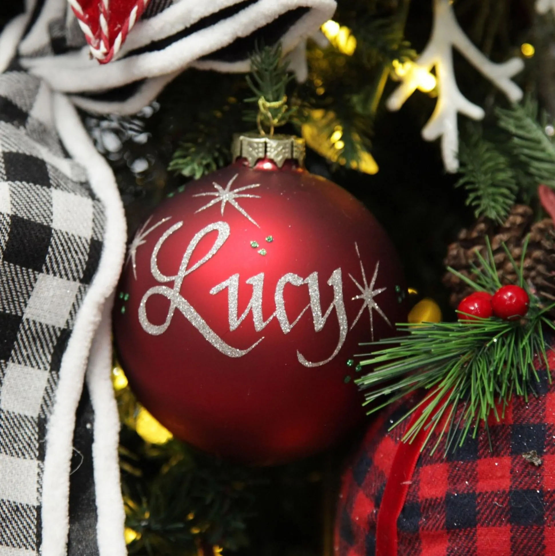 Red Glass Personalised Christmas Bauble Personalised Baubles|