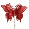 Red Glitter and Sequin Butterfly Clip Butterflies And Birds|