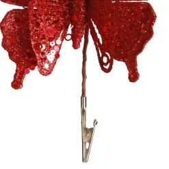 Red Glitter and Sequin Butterfly Clip Butterflies And Birds|