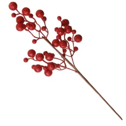 Red Glitter Berry Pick - Set of 2 Christmas Tree Picks|