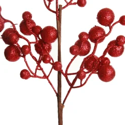 Red Glitter Berry Pick - Set of 2 Christmas Tree Picks|
