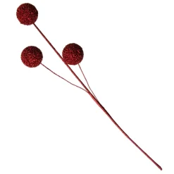 Red Glitter Christmas Ball Trio Pick Christmas Tree Picks|