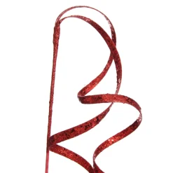 Red Glitter Curly Ribbon Christmas Pick Small Christmas Tree Picks|