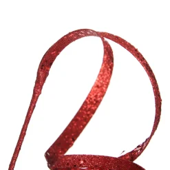 Red Glitter Curly Ribbon Christmas Pick Small Christmas Tree Picks|
