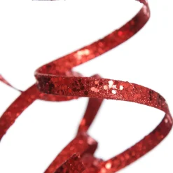 Red Glitter Curly Ribbon Christmas Pick Small Christmas Tree Picks|