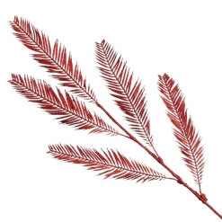 Red Glitter Feather Spray Christmas Sprays|