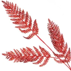 Red Glitter Fern Spray Christmas Sprays|