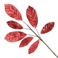 Red Glitter Leaf Spray Christmas Sprays|