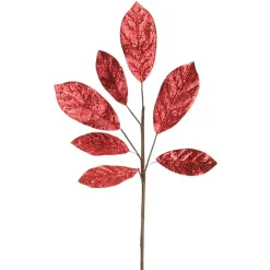 Red Glitter Leaf Spray Christmas Sprays|