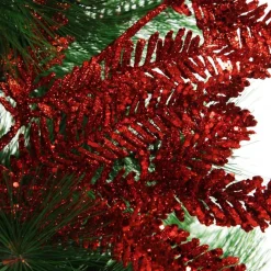 Red Glitter Pine Spray Christmas Sprays|