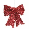 Red Glitter Sequin Bow Christmas Bells And Bows|