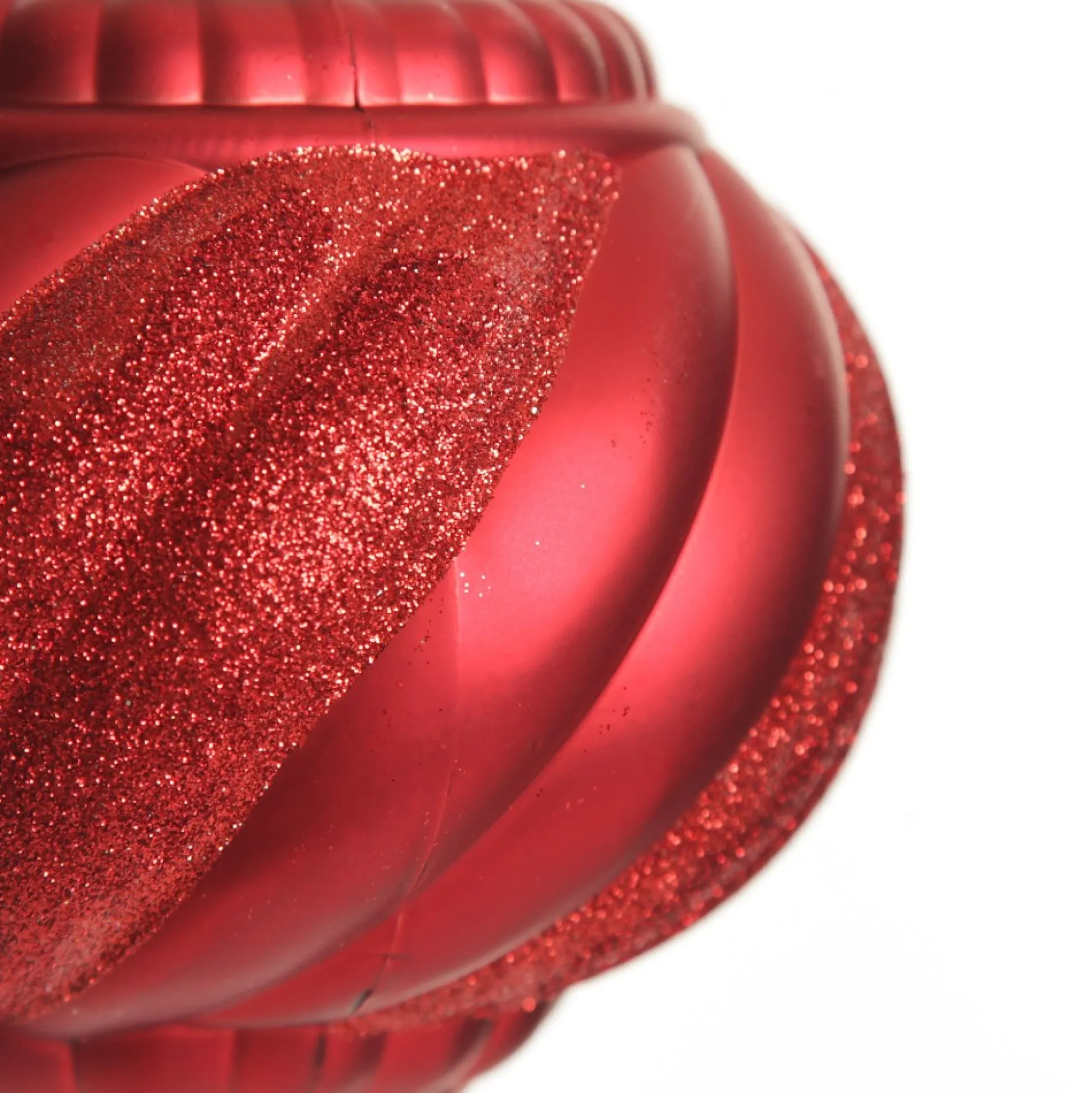 Red Glitter Swirl Christmas Onion Bauble Finials And Drops|
