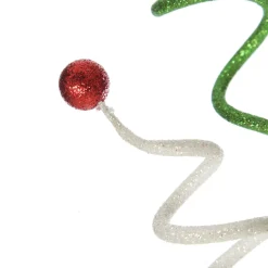 Red, Green and White Glitter Curly Christmas Pick Christmas Tree Picks|