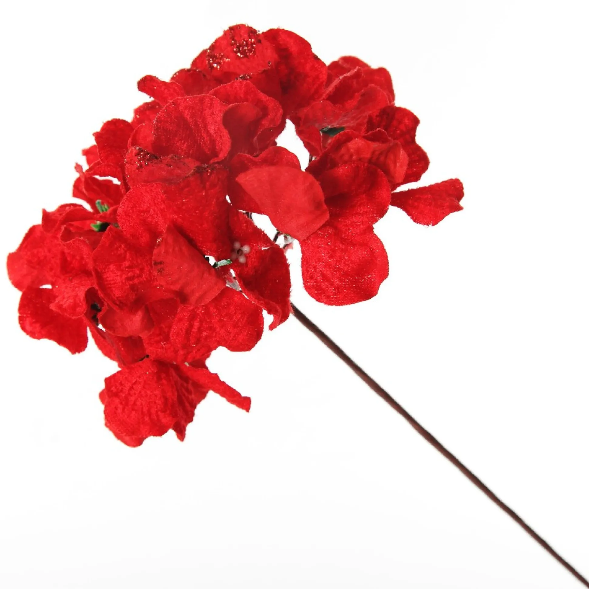 Red Hydrangea Flower Stem Christmas Flowers|