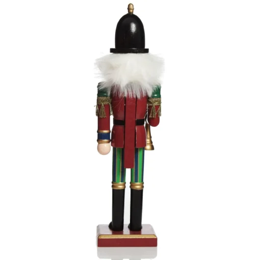 Red Jacket Nutcracker with Horn Christmas Ornament - Large Christmas Nutcrackers|