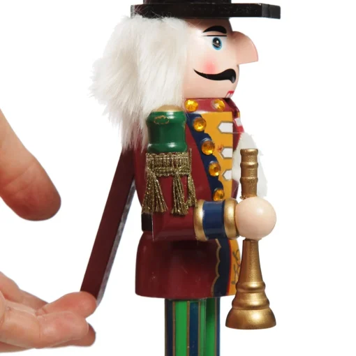 Red Jacket Nutcracker with Horn Christmas Ornament - Large Christmas Nutcrackers|