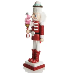 Red Jacket Peppermint Candy Wooden Nutcracker - Extra Large Christmas Nutcrackers|
