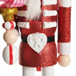 Red Jacket Peppermint Candy Wooden Nutcracker - Extra Large Christmas Nutcrackers|