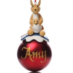 Red Kangaroo Christmas Character Bauble Personalised Baubles|