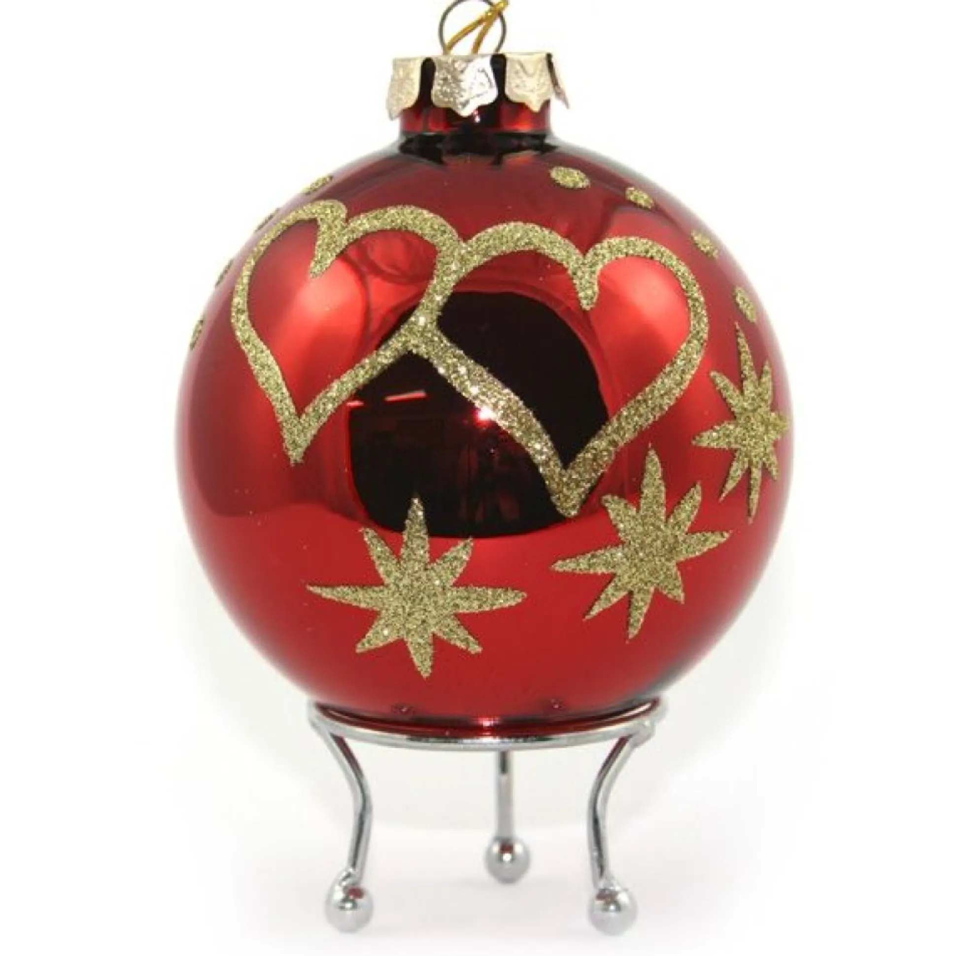 Red Love Hearts Christmas Bauble Personalised Baubles|