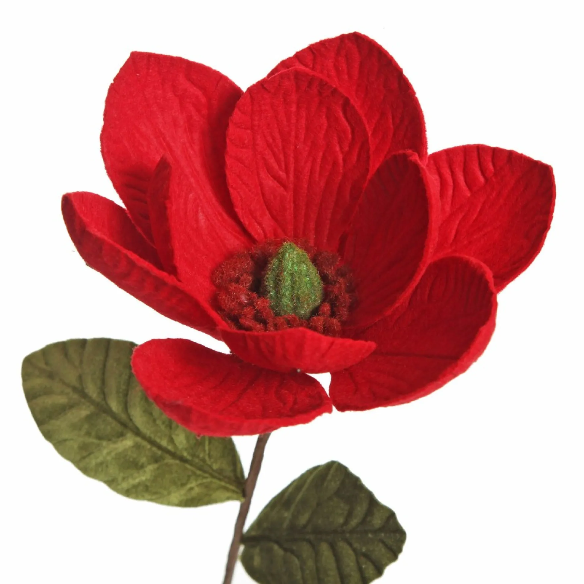 Red Magnolia Flower Stem Christmas Flowers|