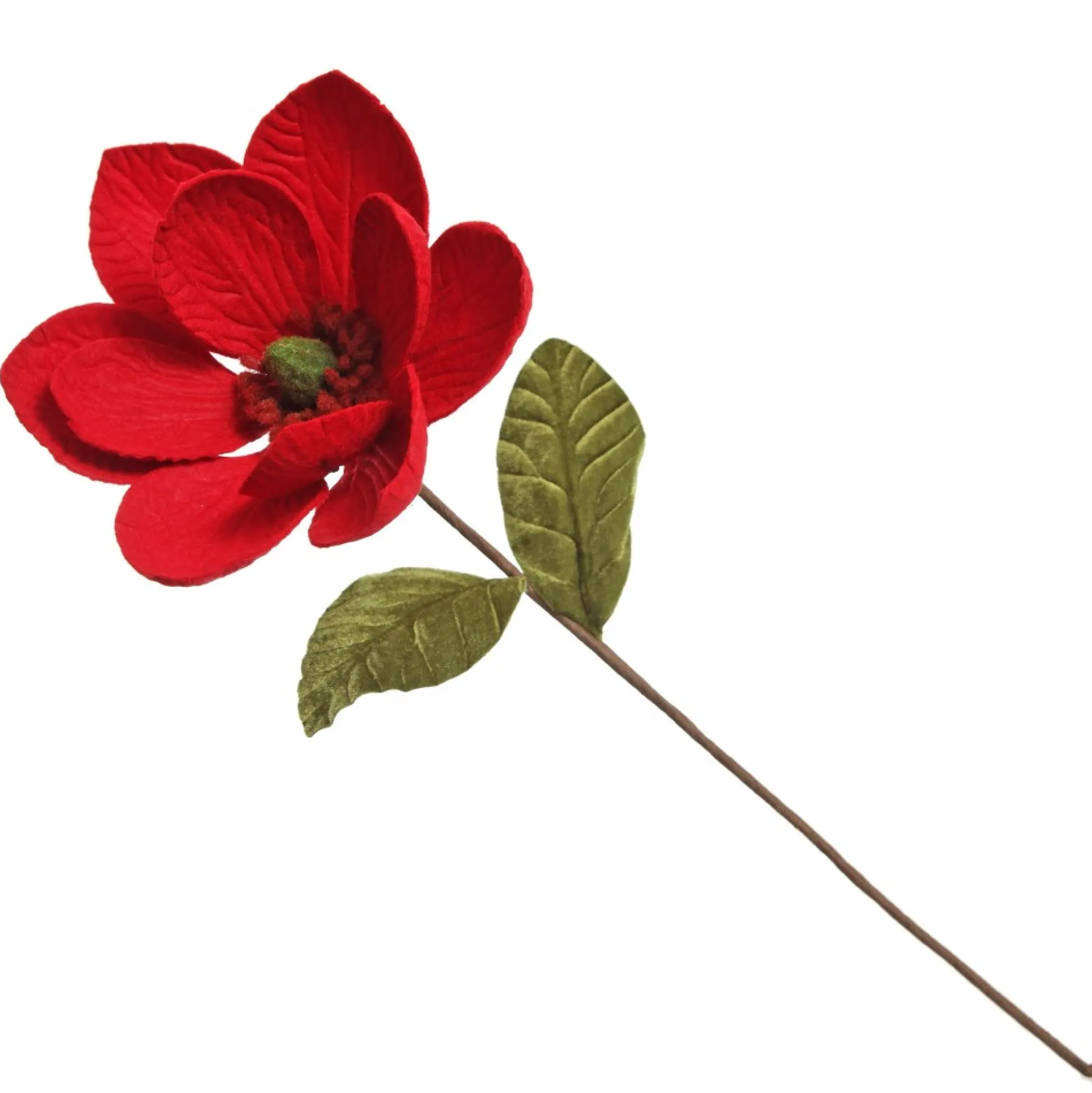 Red Magnolia Flower Stem Christmas Flowers|