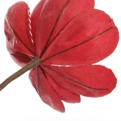 Red Magnolia Flower Stem with Twine Trim Christmas Flowers|