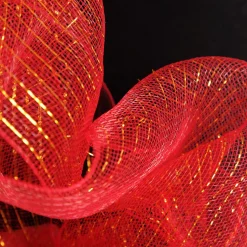 Red Metallic Thread Decomesh Roll Diy Wreaths|
