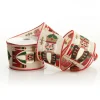 Red Nutcracker Print Christmas Ribbon with Wired Edge - 6.3cm Ribbons|