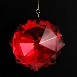 Red Octagonal Cut Gem Christmas Hanging Decoration Christmas Tree Decorations|