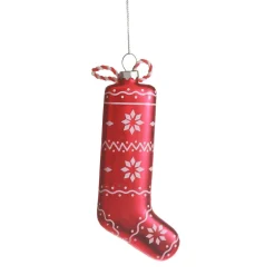 Red Patterned Stocking Christmas Decoration Christmas Tree Decorations|