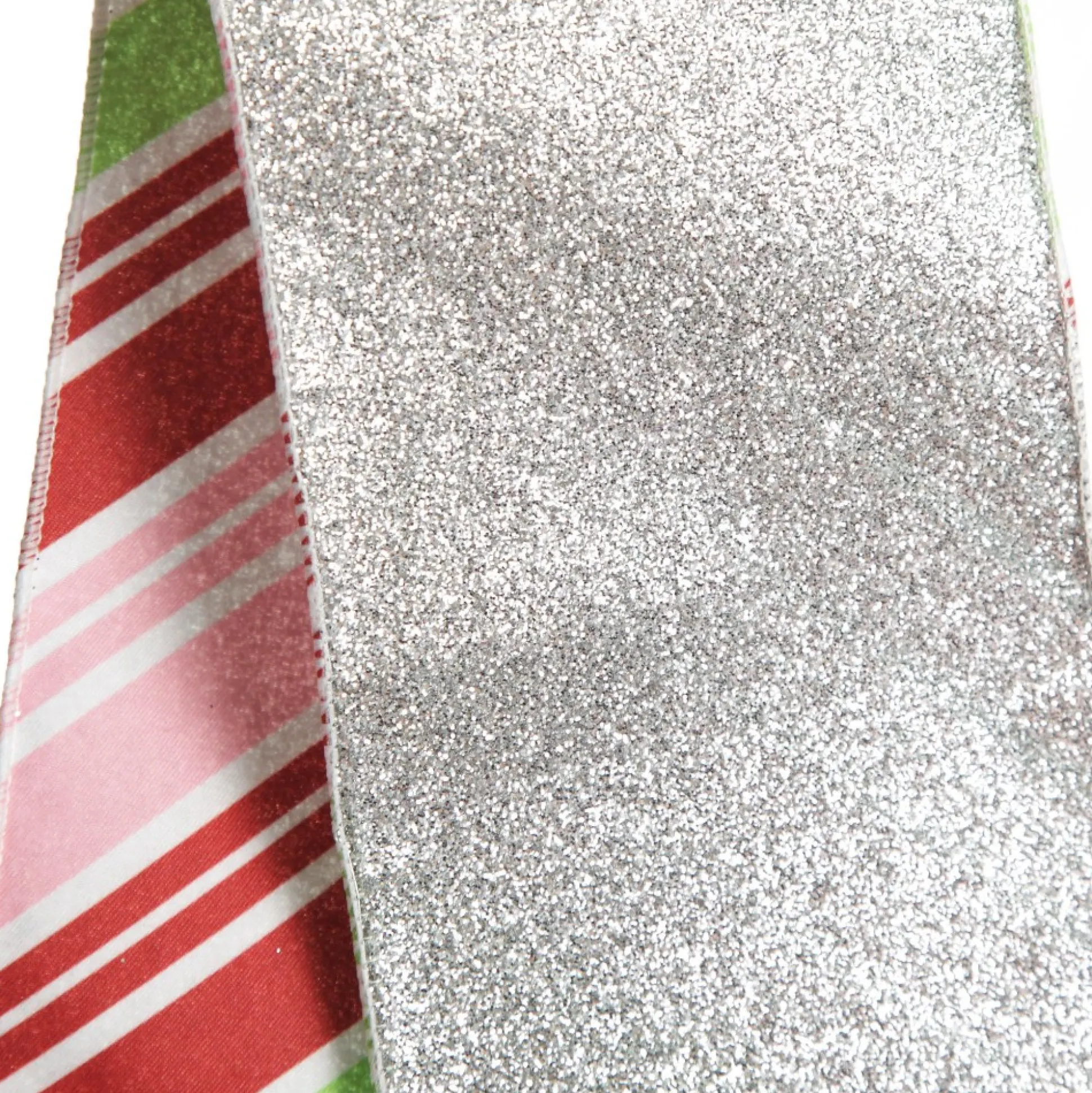 Red Pink Mint Peppermint Candy Stripe Christmas Wired Ribbon Garland Tree Garlands|