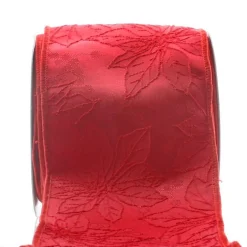 Red Poinsettia Jacquard Ribbon Garland Tree Garlands|